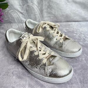 TED Baker Women Ellizah Lace Up Sneakers Metallic Gold Size 8